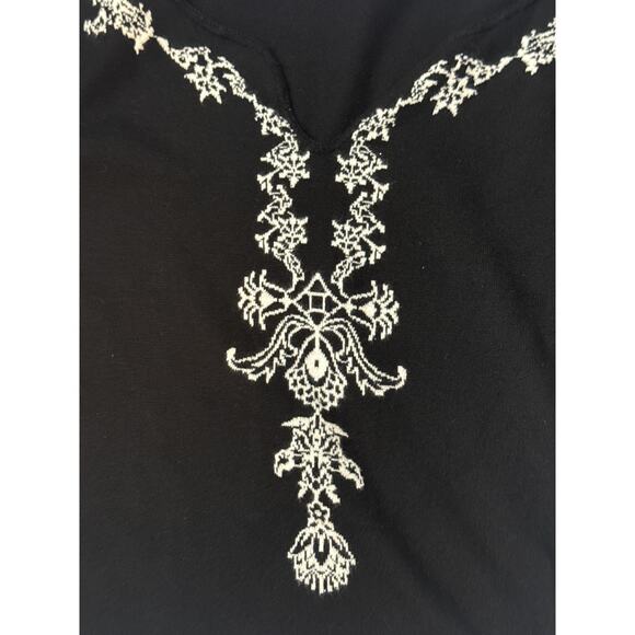 Vintage 90s Black Betty Sung Silk Bell Sleeve Sweater Medium Boho Fairygoth - Picture 3 of 9